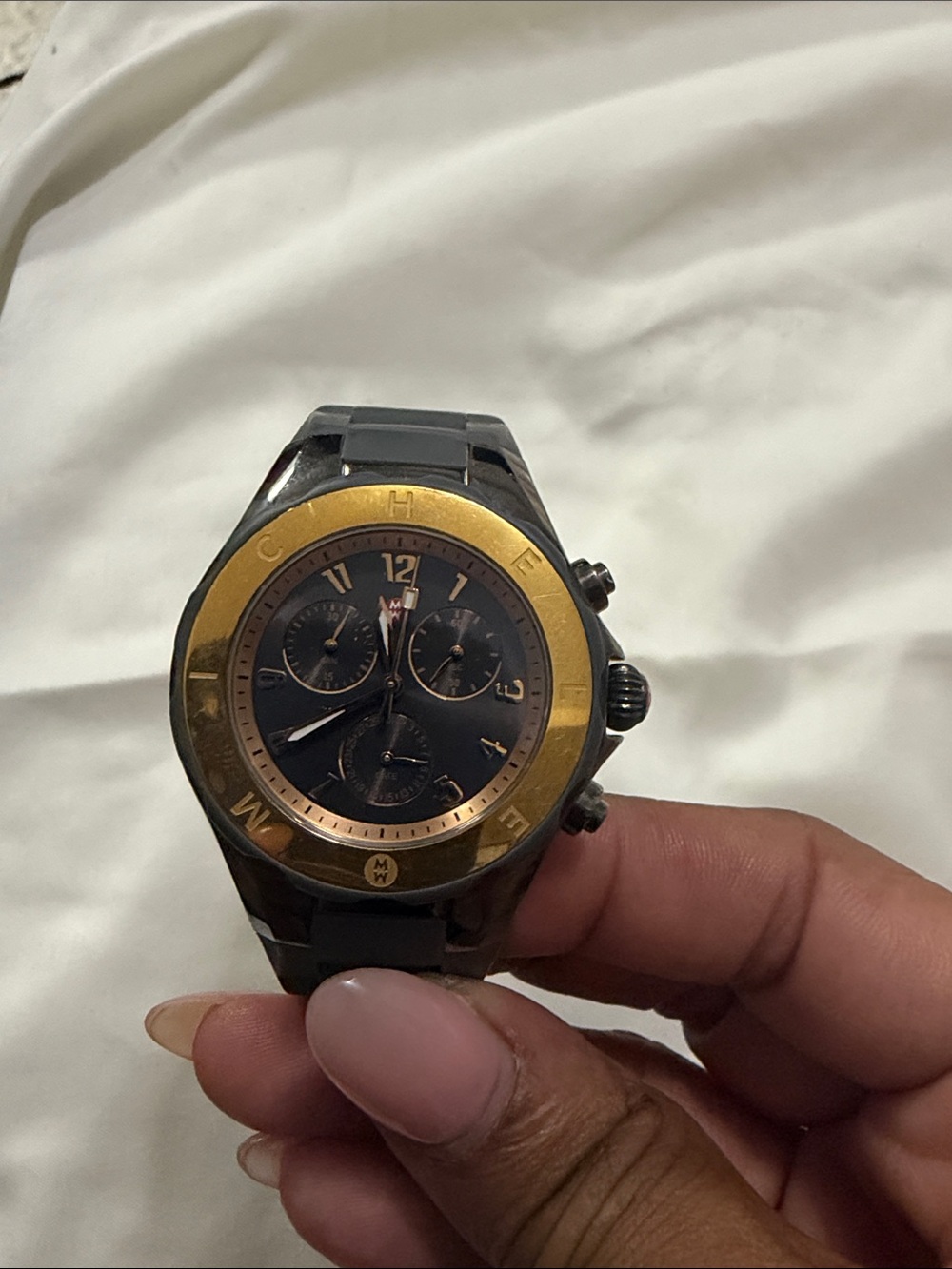 Gray and Gold Chronograph Watch - Unbranded